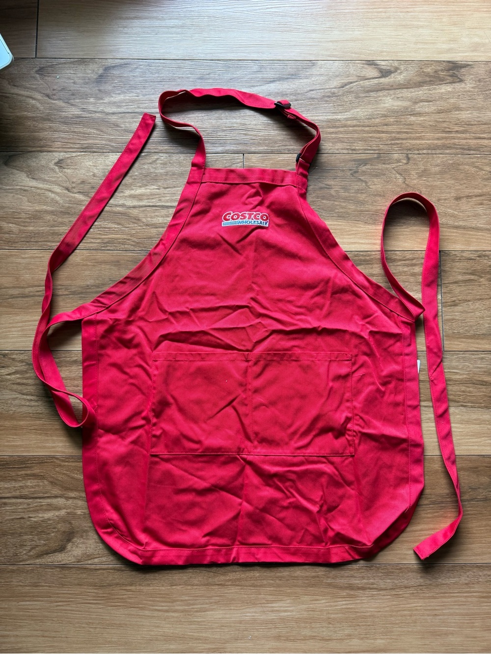 Costco Wholesale Red Employee Apron Adjustable Pocket Work Apron